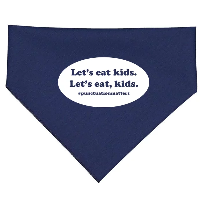 Let's Eat Kids Punctuation Matter USA-Made Doggie Bandana