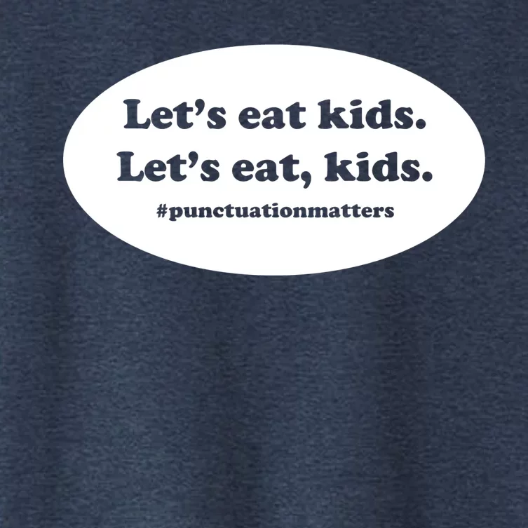 Let's Eat Kids Punctuation Matter Women's Crop Top Tee