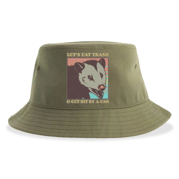 Let's Eat Trash And Get Hit By A Car Opossum Sustainable Bucket Hat