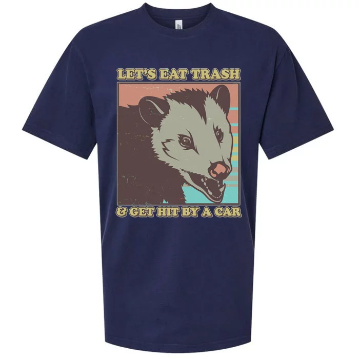 Let's Eat Trash And Get Hit By A Car Opossum Sueded Cloud Jersey T-Shirt