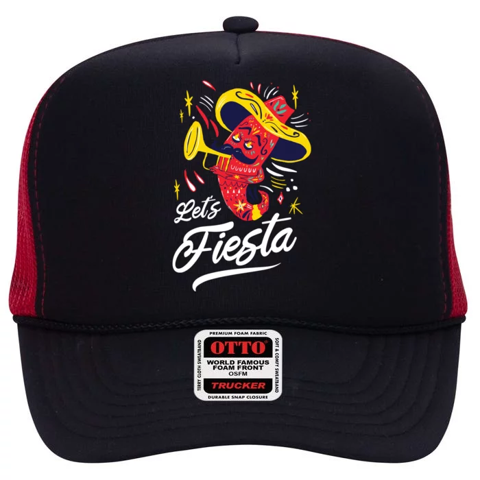 Let's Fiesta Chili Pepper High Crown Mesh Trucker Hat