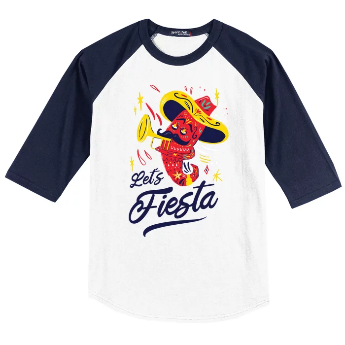 Let's Fiesta Chili Pepper Baseball Sleeve Shirt