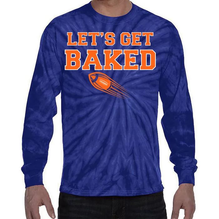 Let's Get Baked Football Cleveland Tie-Dye Long Sleeve Shirt