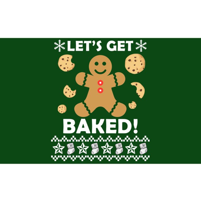 Let's Get Baked Gingerbread Cookie Ugly Christmas Bumper Sticker