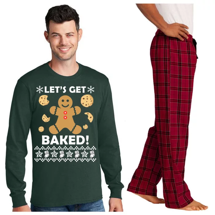 Let's Get Baked Gingerbread Cookie Ugly Christmas Long Sleeve Pajama Set