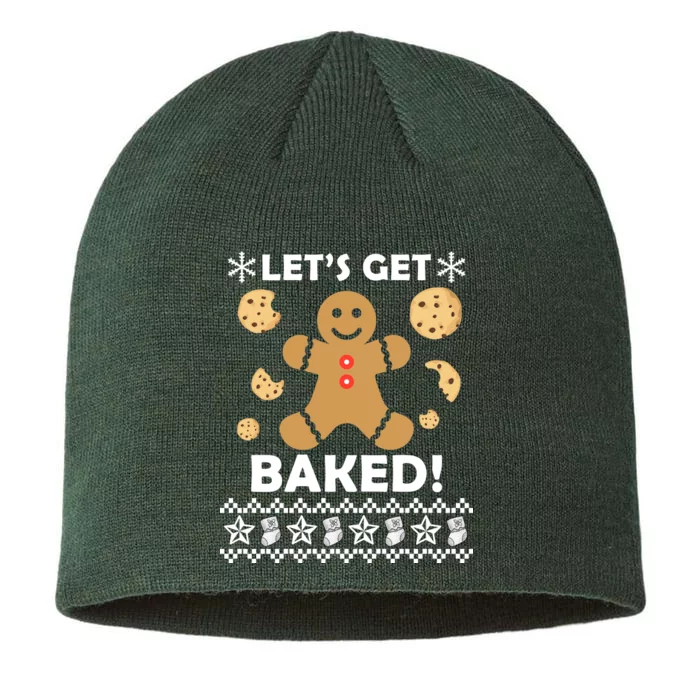 Let's Get Baked Gingerbread Cookie Ugly Christmas 8 1/2in Sustainable Knit Beanie