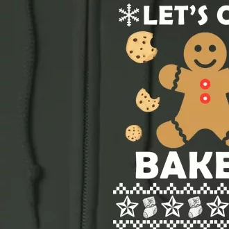 Let's Get Baked Gingerbread Cookie Ugly Christmas Full Zip Hoodie