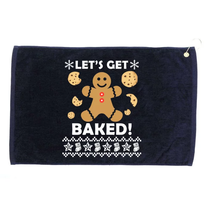 Let's Get Baked Gingerbread Cookie Ugly Christmas Grommeted Golf Towel