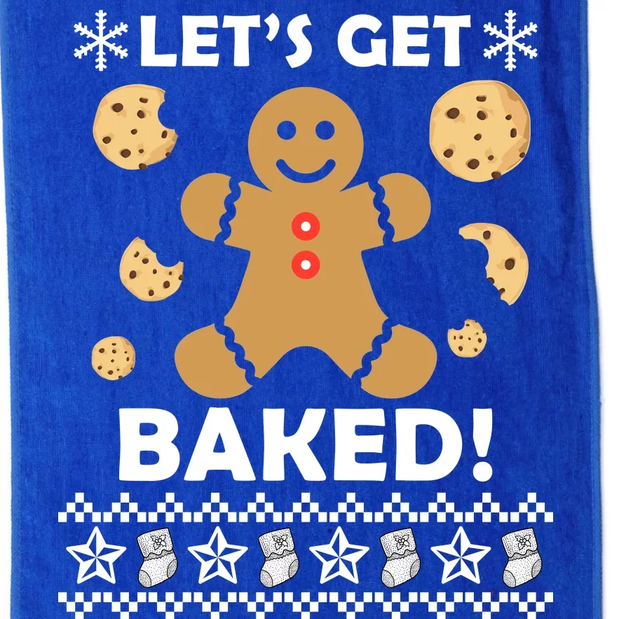 Let's Get Baked Gingerbread Cookie Ugly Christmas Platinum Collection Golf Towel