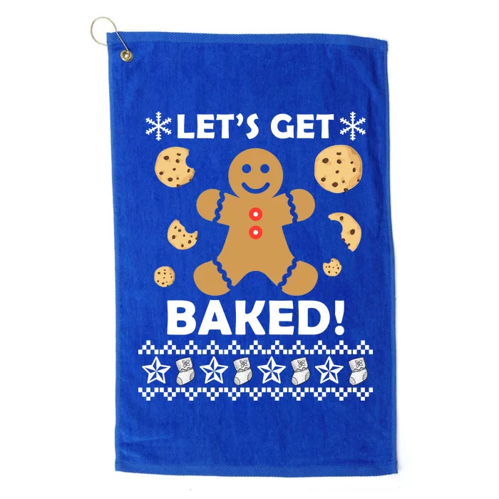 Let's Get Baked Gingerbread Cookie Ugly Christmas Platinum Collection Golf Towel