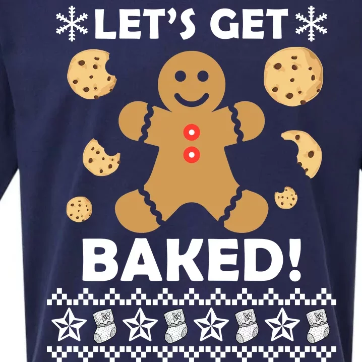 Let's Get Baked Gingerbread Cookie Ugly Christmas Sueded Cloud Jersey T-Shirt