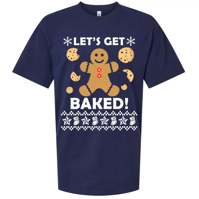 Let's Get Baked Gingerbread Cookie Ugly Christmas Sueded Cloud Jersey T-Shirt