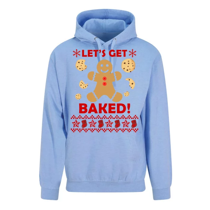 Let's Get Baked Gingerbread Cookie Ugly Christmas Unisex Surf Hoodie