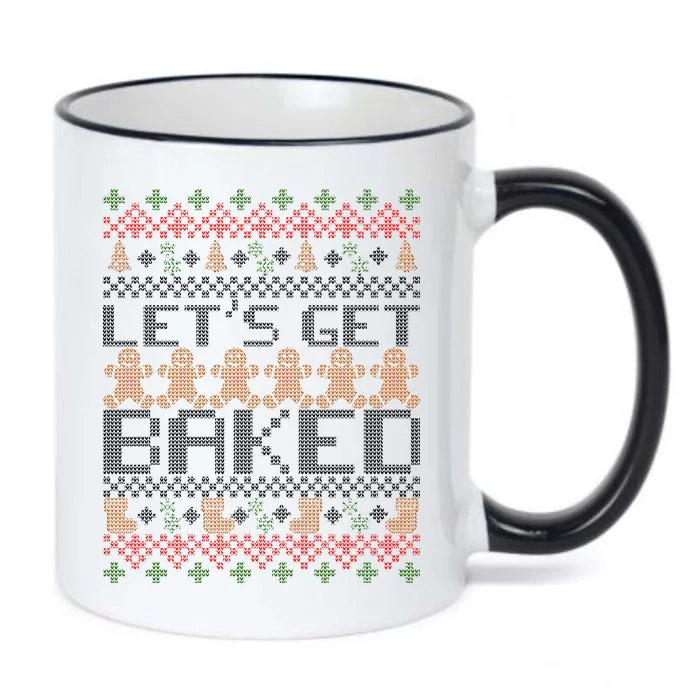 Lets Get Baked Ugly Christmas Sweater Black Color Changing Mug