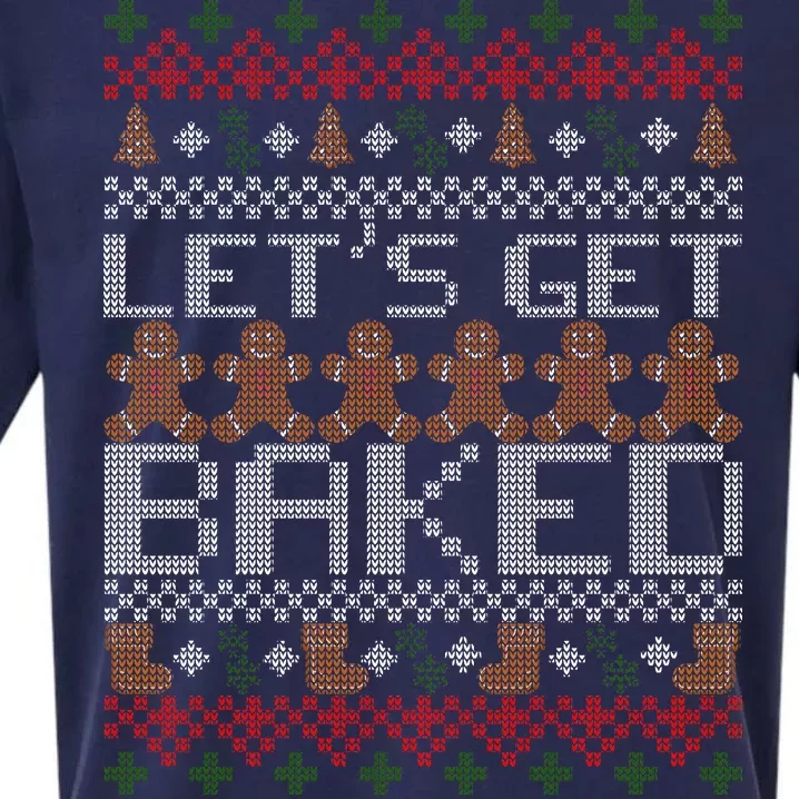 Lets Get Baked Ugly Christmas Sweater Sueded Cloud Jersey T-Shirt