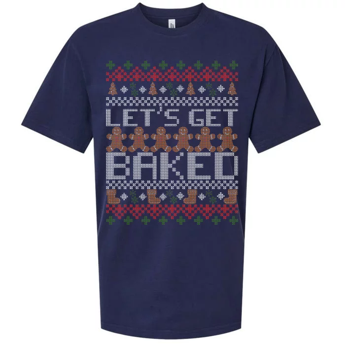 Lets Get Baked Ugly Christmas Sweater Sueded Cloud Jersey T-Shirt