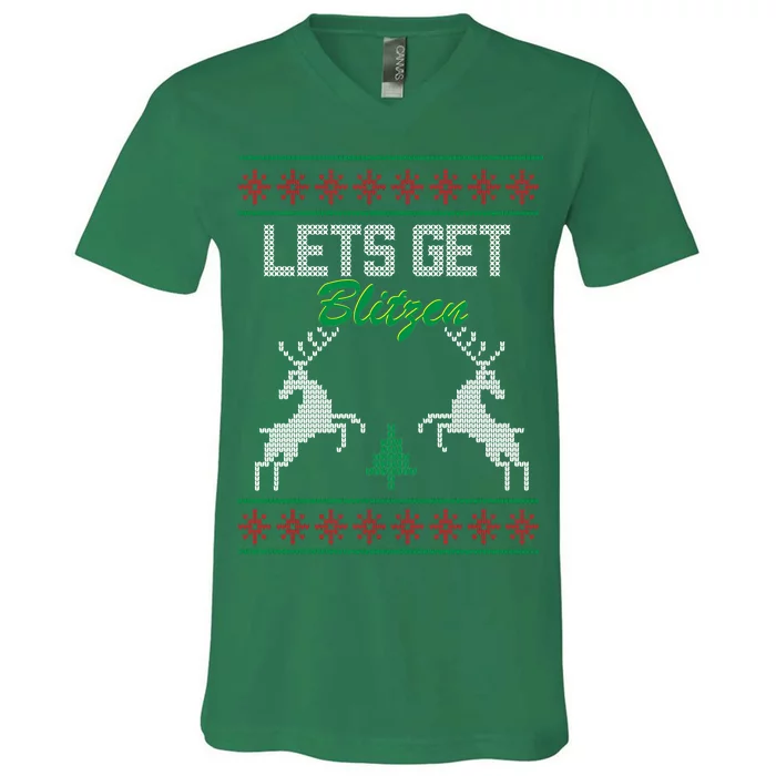 Lets Get Blitzen V-Neck T-Shirt