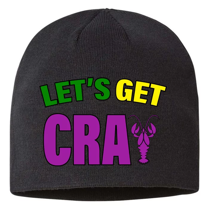 Lets Get Cray Mardi Gras Party 8 1/2in Sustainable Knit Beanie