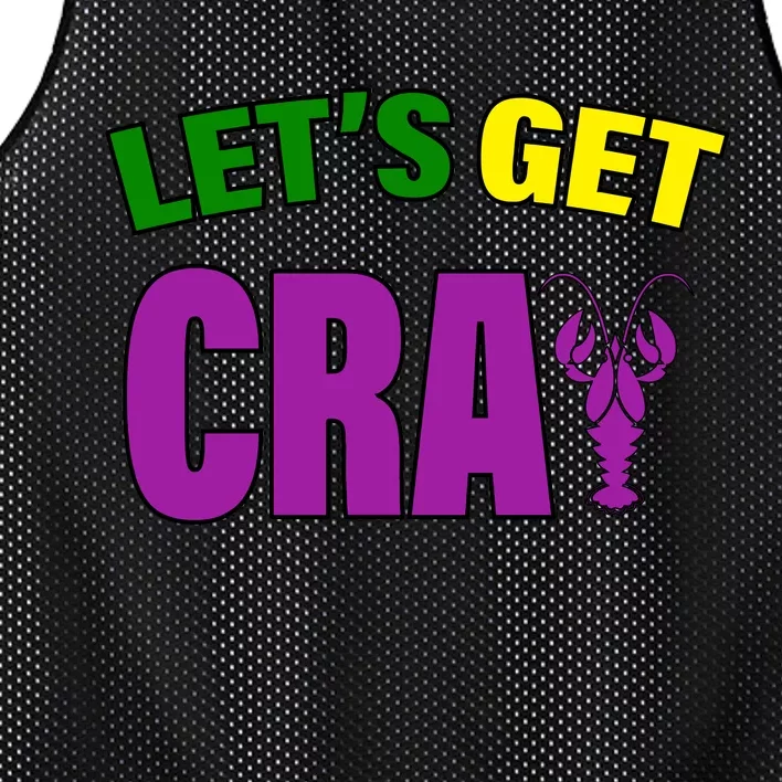 Lets Get Cray Mardi Gras Party Mesh Reversible Basketball Jersey Tank