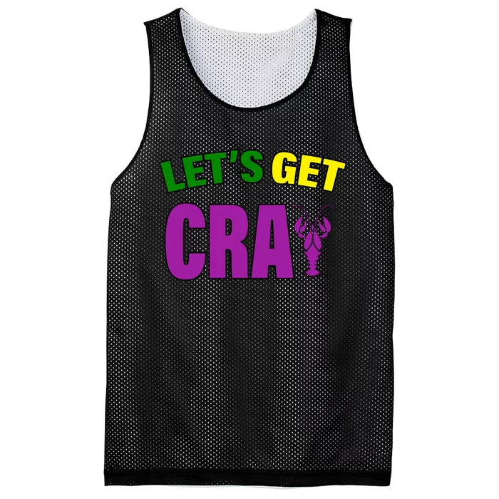 Lets Get Cray Mardi Gras Party Mesh Reversible Basketball Jersey Tank