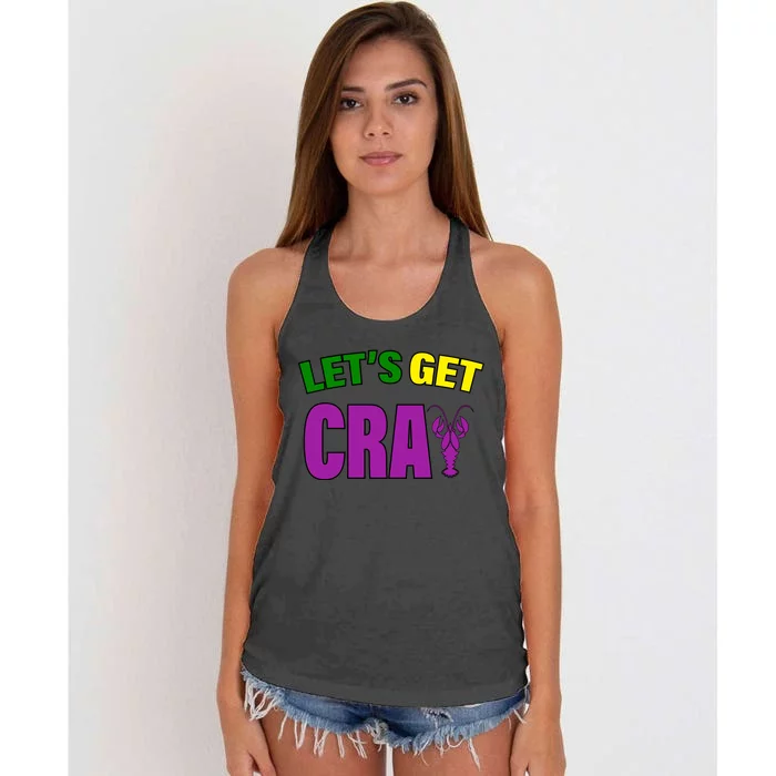 Lets Get Cray Mardi Gras Party Women's Knotted Racerback Tank