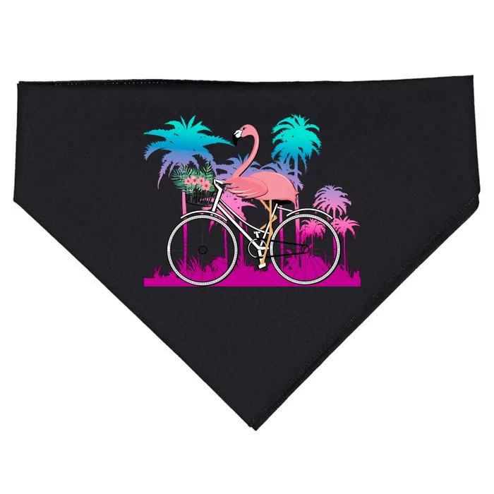 Let's Get Flocked Up Flamingo Riding A Bike USA-Made Doggie Bandana