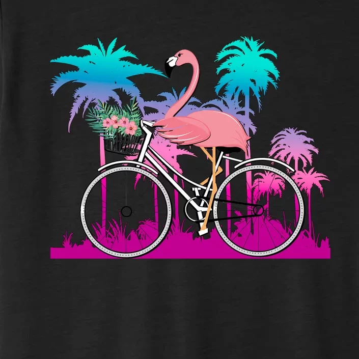 Let's Get Flocked Up Flamingo Riding A Bike ChromaSoft Performance T-Shirt