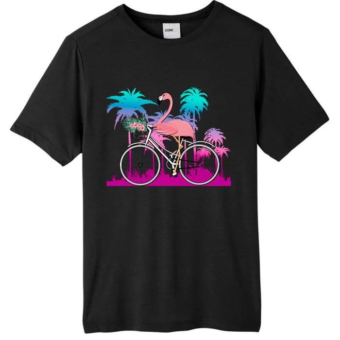 Let's Get Flocked Up Flamingo Riding A Bike ChromaSoft Performance T-Shirt