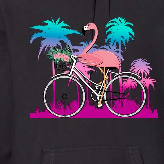 Let's Get Flocked Up Flamingo Riding A Bike Premium Hoodie