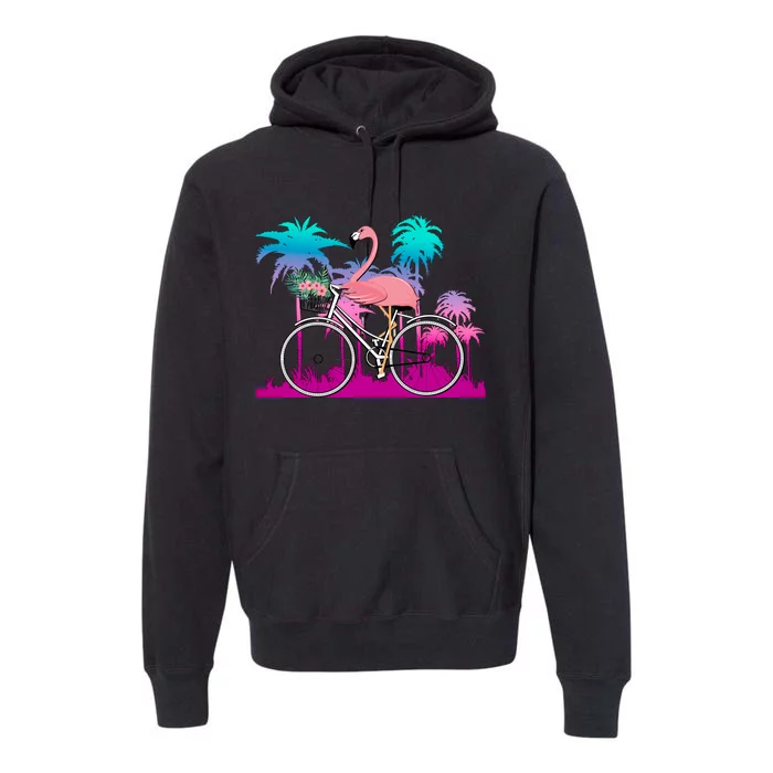 Let's Get Flocked Up Flamingo Riding A Bike Premium Hoodie