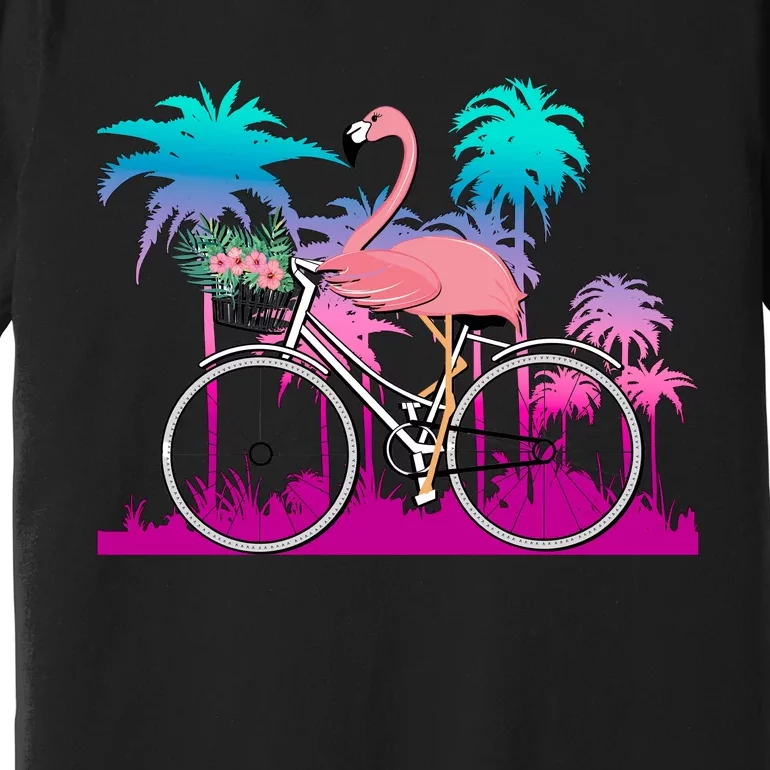 Let's Get Flocked Up Flamingo Riding A Bike Premium T-Shirt