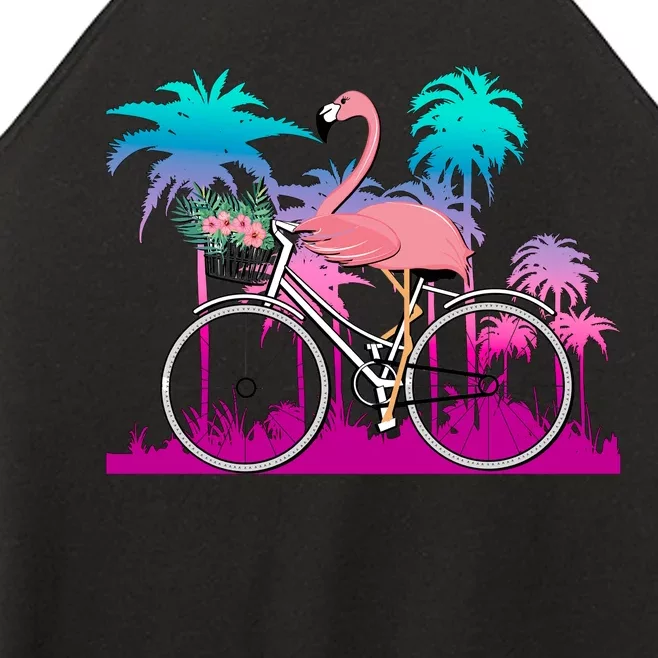 Let's Get Flocked Up Flamingo Riding A Bike Women’s Perfect Tri Rocker Tank