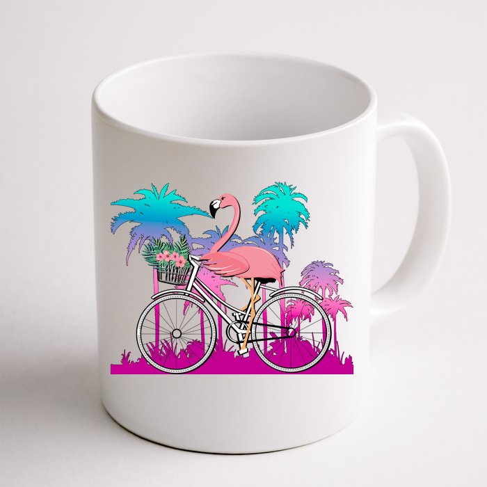 Let's Get Flocked Up Flamingo Riding A Bike Front & Back Coffee Mug