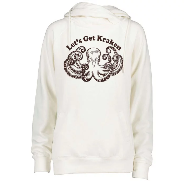 Let's Get Kraken Womens Funnel Neck Pullover Hood