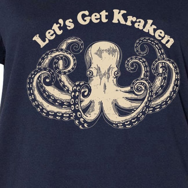 Let's Get Kraken Women's V-Neck Plus Size T-Shirt