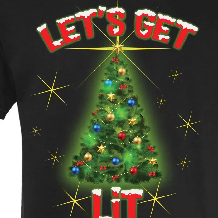 Let's Get Lit Christmas Tree Garment-Dyed Heavyweight T-Shirt