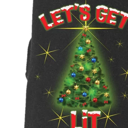 Let's Get Lit Christmas Tree Doggie 3-End Fleece Hoodie