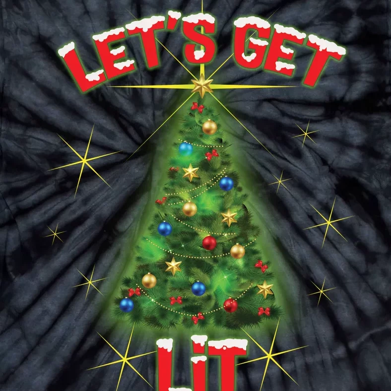 Let's Get Lit Christmas Tree Tie-Dye T-Shirt