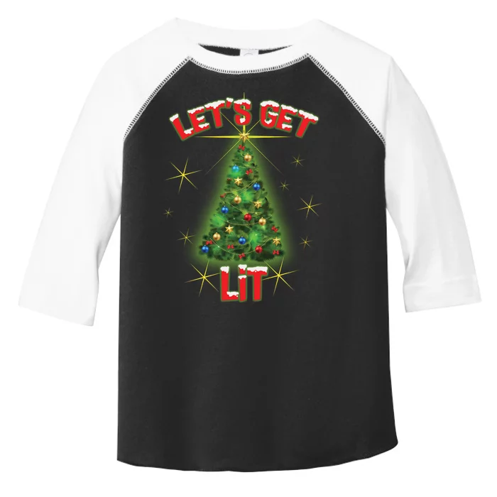 Let's Get Lit Christmas Tree Toddler Fine Jersey T-Shirt