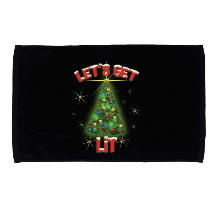 Let's Get Lit Christmas Tree Microfiber Hand Towel