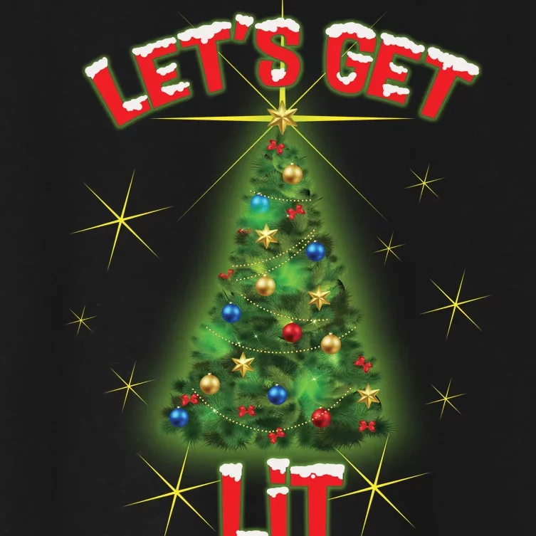 Let's Get Lit Christmas Tree Women's Crop Top Tee