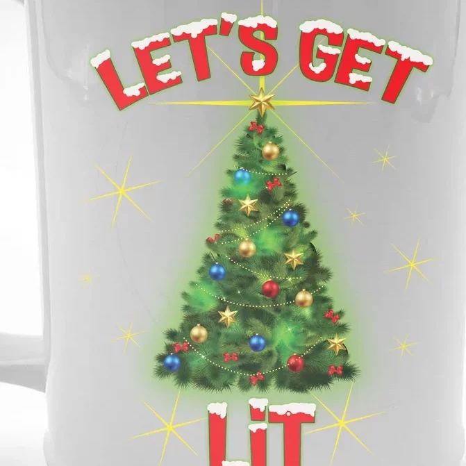 Let's Get Lit Christmas Tree Front & Back Beer Stein