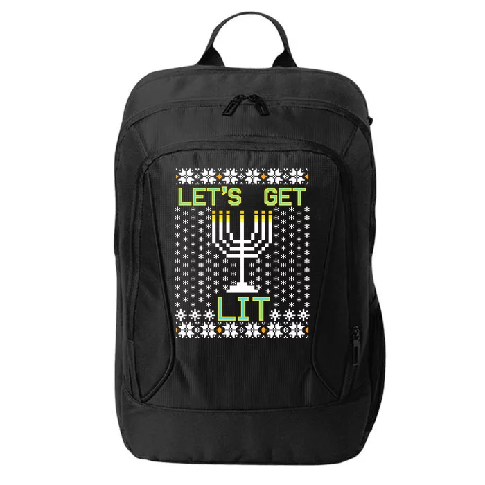 Let's Get Lit Funny Hanukkah Ugly City Backpack