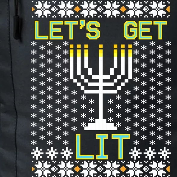 Let's Get Lit Funny Hanukkah Ugly Daily Commute Backpack