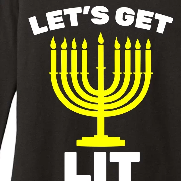 Let's Get Lit Hanukkah Womens CVC Long Sleeve Shirt