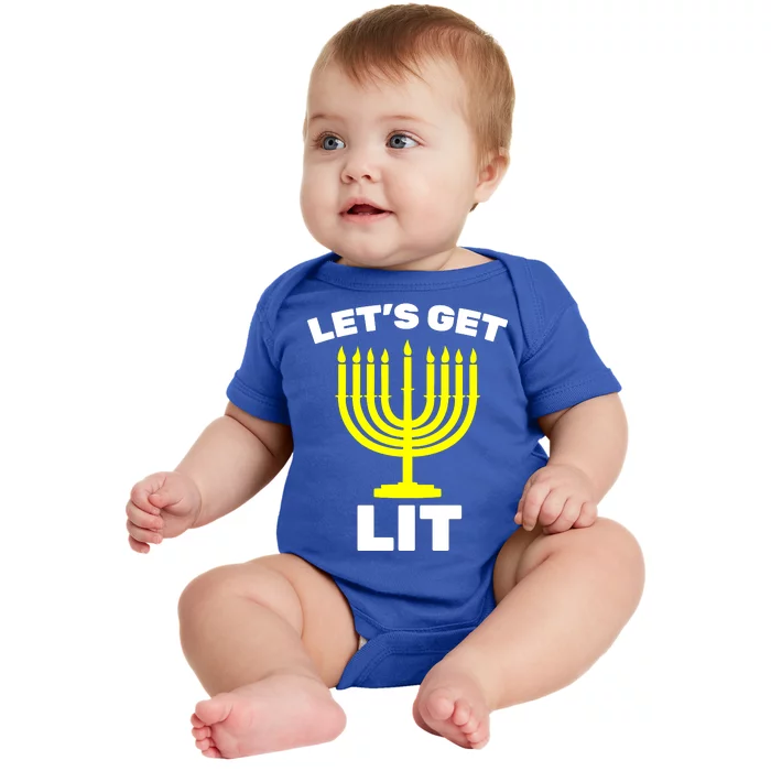 Let's Get Lit Hanukkah Baby Bodysuit