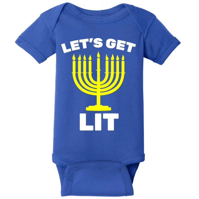 Let's Get Lit Hanukkah Baby Bodysuit