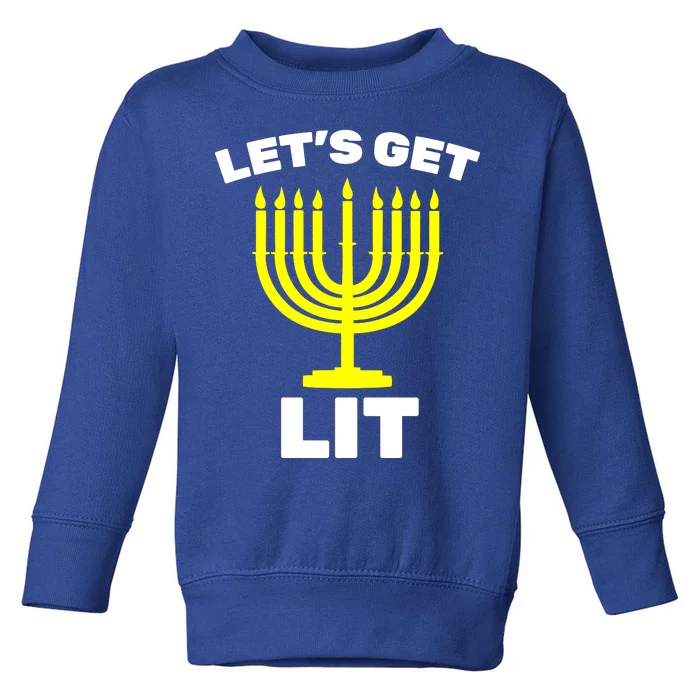 Let's Get Lit Hanukkah Toddler Sweatshirt