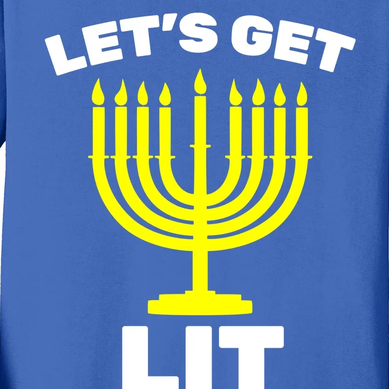 Let's Get Lit Hanukkah Kids Long Sleeve Shirt