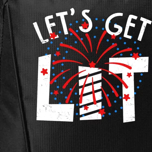 Let's Get Lit Memorial Day 4th of July Fireworks City Backpack